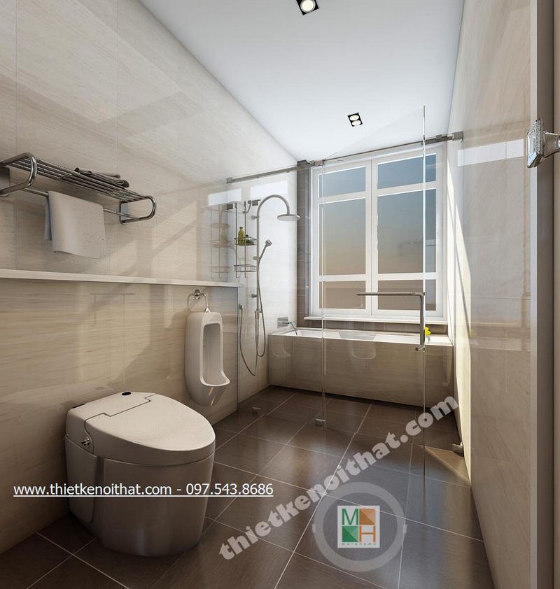 Thiết kế nội thất phòng tắm biệt thự Huyndai HillState Hà Đông Hà Nội